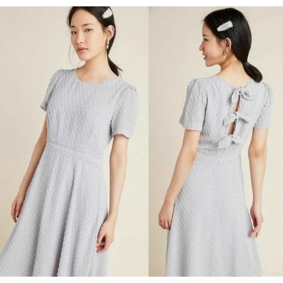 NWT Anthropologie Sunday In Brooklyn Textured Gray Chiffon Dress Size Small - Picture 1 of 16